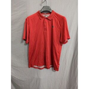 North Face Shirt Men’s Flash Dry Short Sleeve Collared Polo Text Buttons Red XL